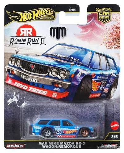 Mad Mike Mazda RX-3 Wagon Remorque Ronin Run 2 Car Culture Hot Wheels 1/64