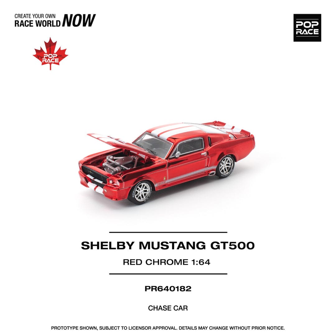 POP RACE 1/64 Shelby Mustang GT500 チェイス Chase Ford Shelby Mustang GT500 Red Canada edition 1/64 scale Pop