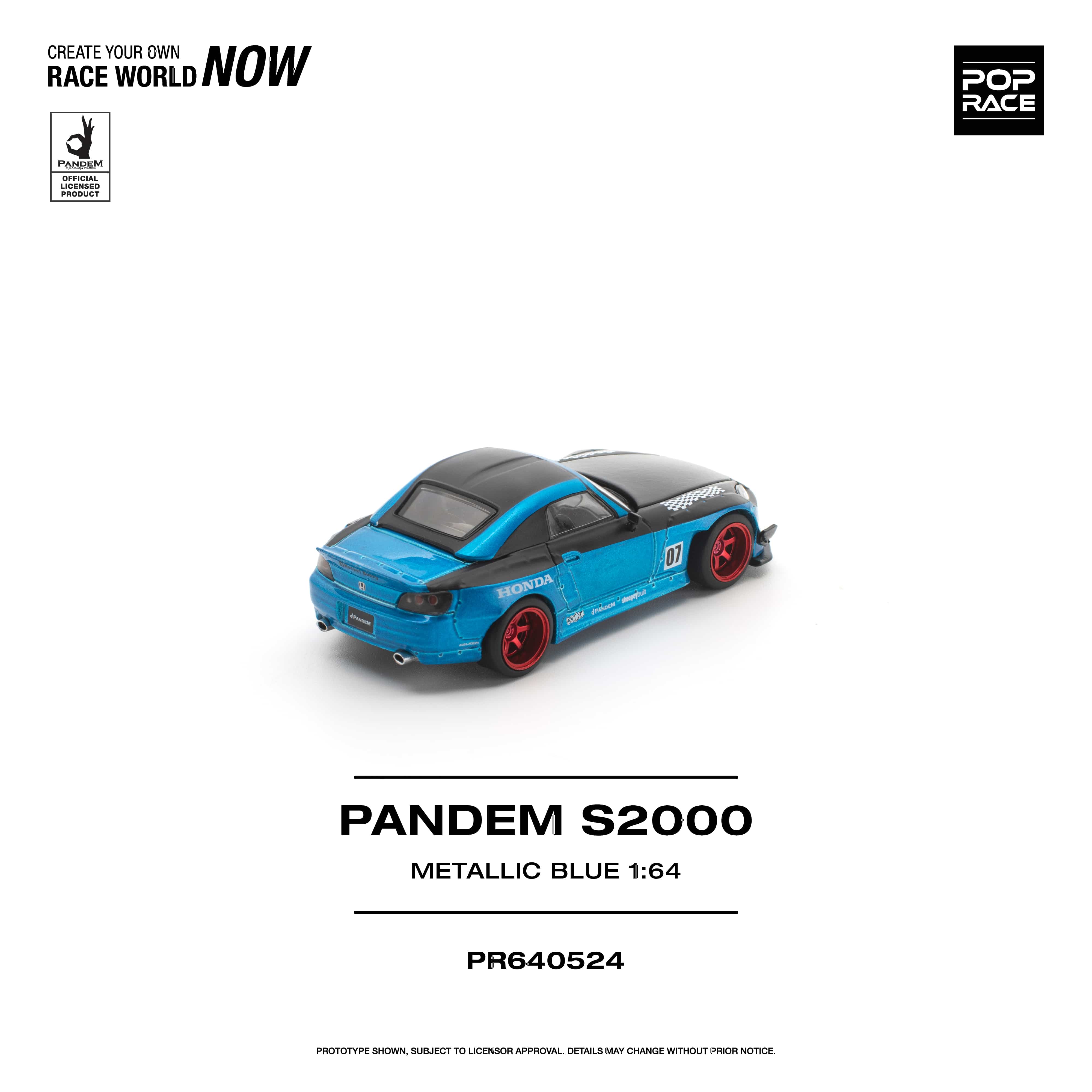 Pre-Order) Pandem Honda S2000 Metallic Blue PopRace 1/64 – Hanz Driven
