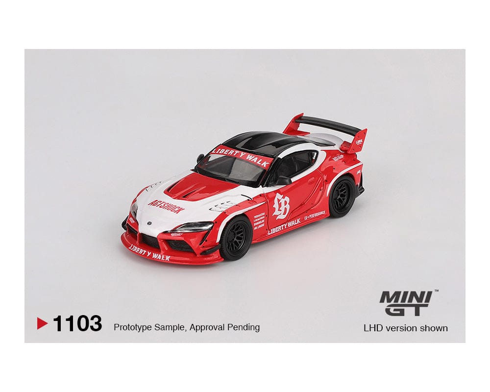 Toyota GR Supra Red White LB Works Mini GT 1/64
