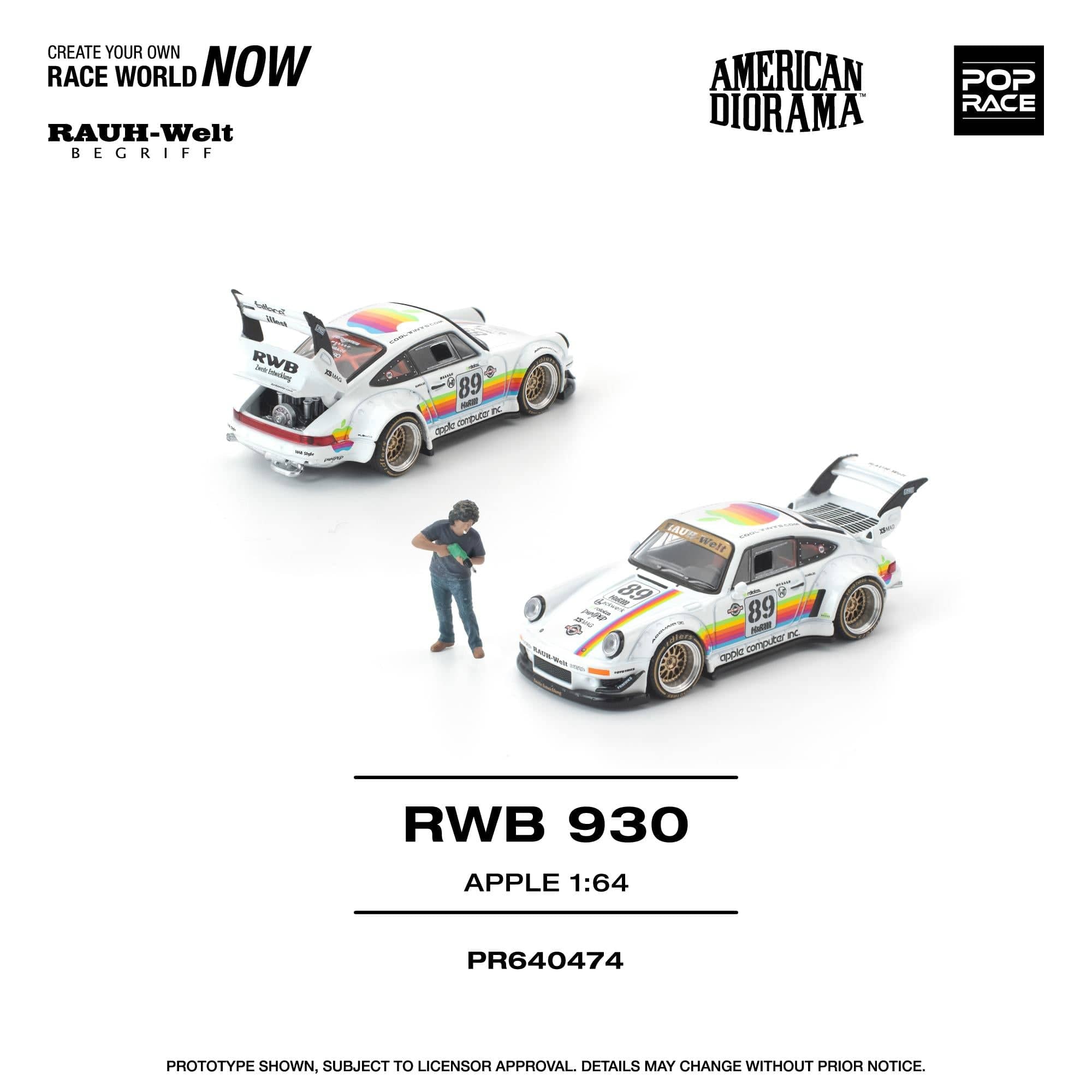 pre-order) Porsche RWB 930 Apple with Nakai San Minifigure Pop