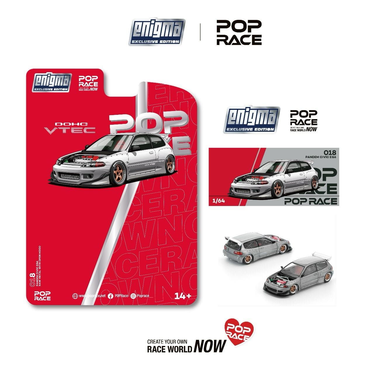 Pandem Honda Civic EG6 Raw Metal Pop Race Enigma Special Edition 1