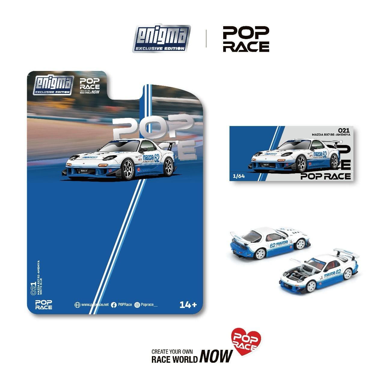 PRE-ORDER) Mazda RX-7 FD3S Blue White Pop Race Enigma Special