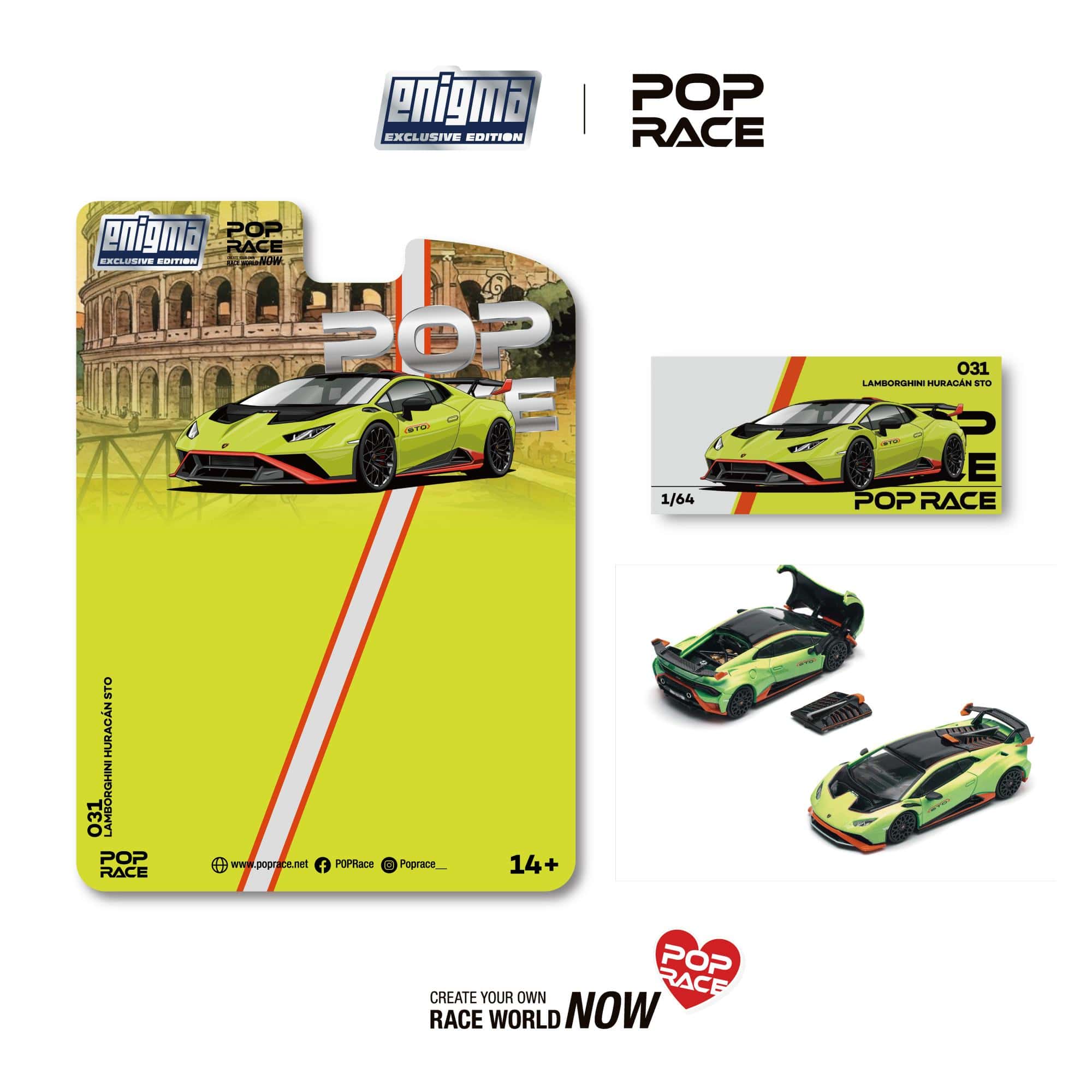 Pre-order) Lamborghini Huracan STO Verde Citrea Aracio DAC Pop