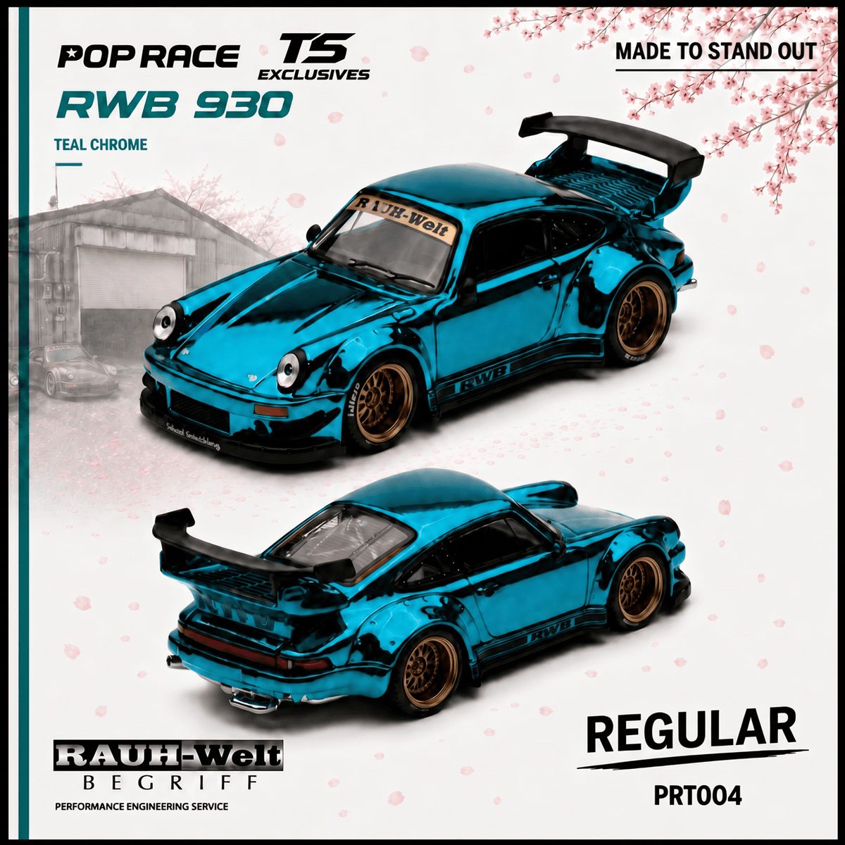 Porsche 911 Teal Chrome Pop Race North America Exclusive