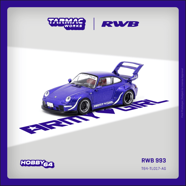 Porsche RWB 993 Army Girl Purple Tarmac Works 1/64
