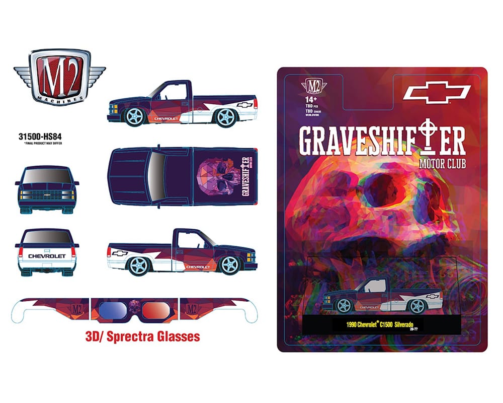 (Pre-order) 1990 Chevrolet C1500 Siverado with 3D Sprectra Glasses M2 Machines 1/64 scale