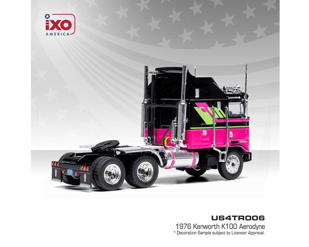 1976 Kenworth K100 Aerodyne Black and Pink IXO Models 1:64 – Hanz
