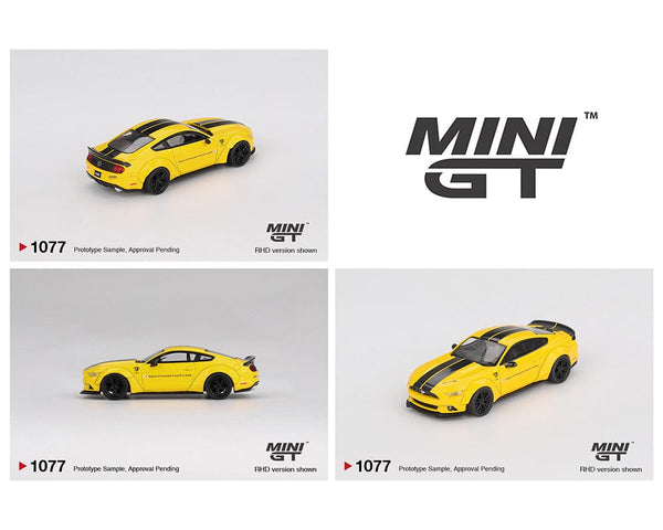 Mustang LB Works Ford Mustang Yellow Mini GT 1/64 scale