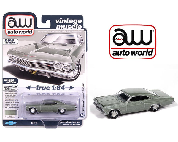 2025 Premium Release 2 B 1965 Chevrolet Impala SS Willow Green Auto World 1/64 scale