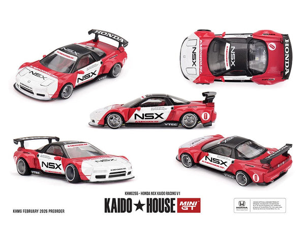 Pre-order) Honda NSX V1 Red White Kaido House Mini GT 1/64 scale