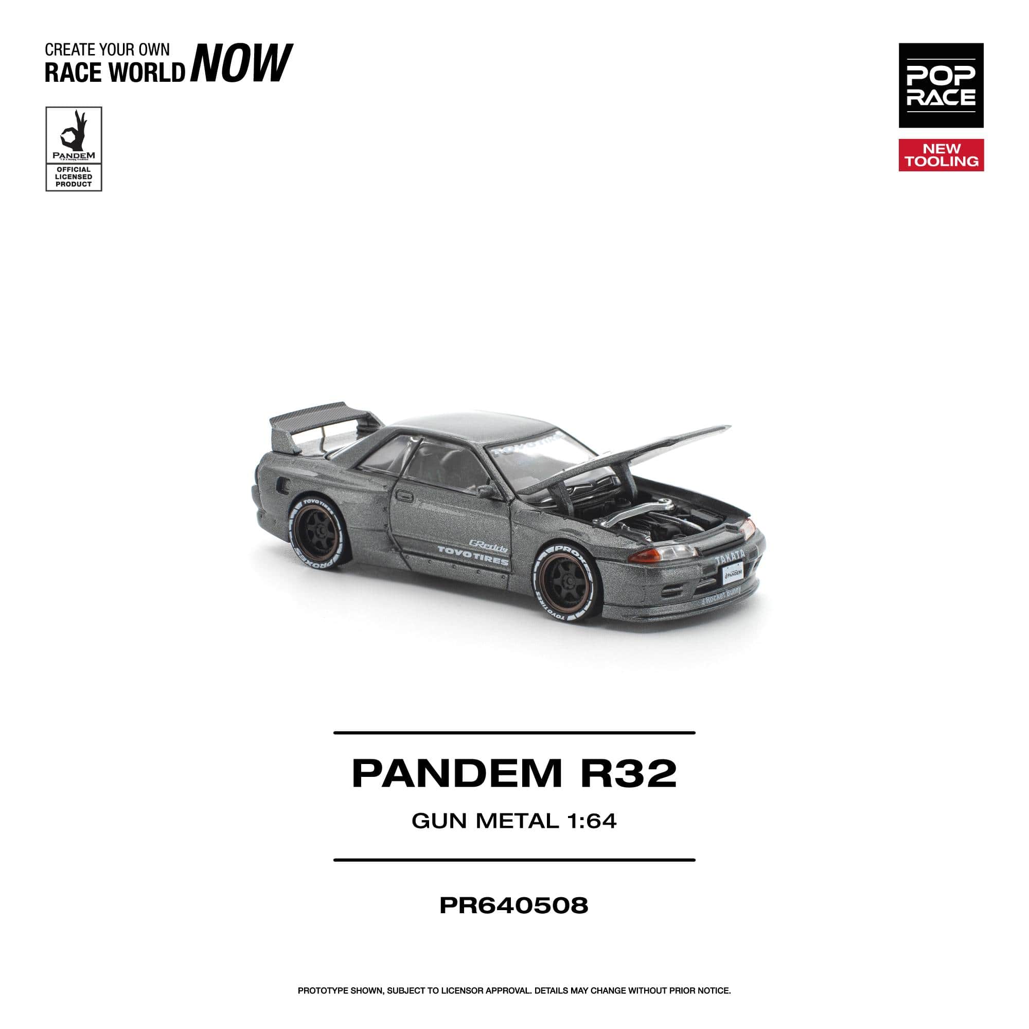 Pre-order) Nissan Skyline R-32 Gun metal Pandem Pop Race 1/64