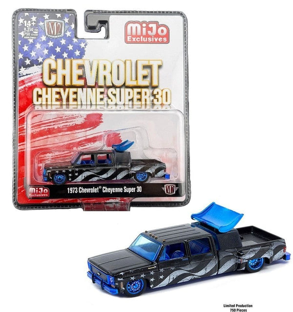Chase M2 Machines 1:64  1973 Chevrolet Cheyenne Super 30 Stars & Stripes MiJo Exclusives Limited Edition