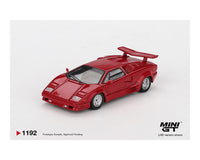 Lamborghini Countach 25th Anniversary Red Mini GT 1/64 scale