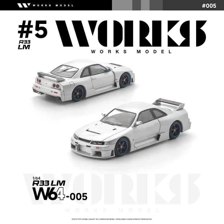 ミニカー Nissan Skyline GT-R V-Spec LM (R33) PRE-ORDER) Nissan Skyline R33 LM Silver Works 1/64 – Hanz Driven