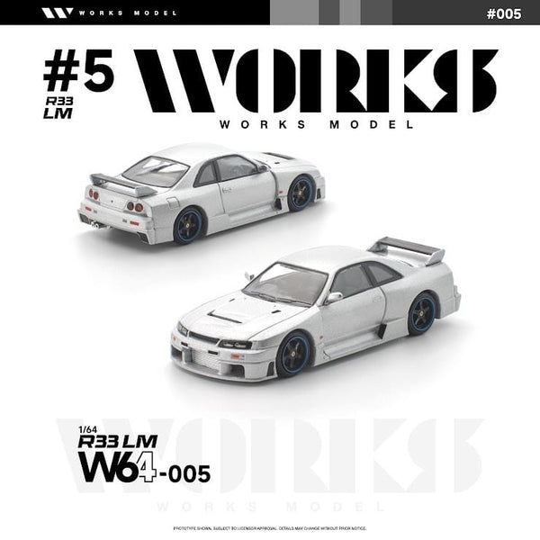 Nissan Skyline R33 LM Silver Works 1/64