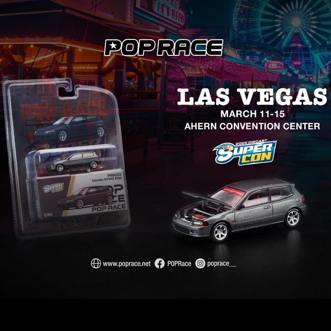 Limited 2 per customer Honda Civic EG6 Dark Grey Las Vegas Supercon Limited Edition Pop Race 1/64