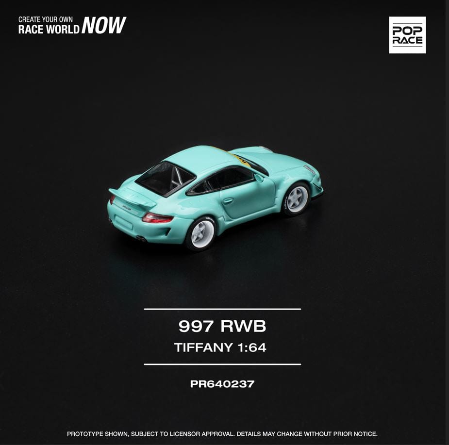 Porsche RWB 997 Tiffany Blue Pop Race 1/64 scale – Hanz Driven
