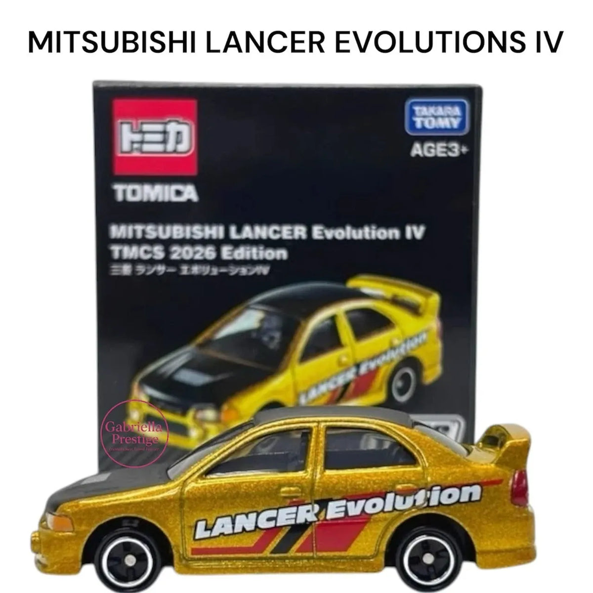 Mitsubishi Lancer Evolution IV TMCS 2026 Gold Event Limited Edition Tomica