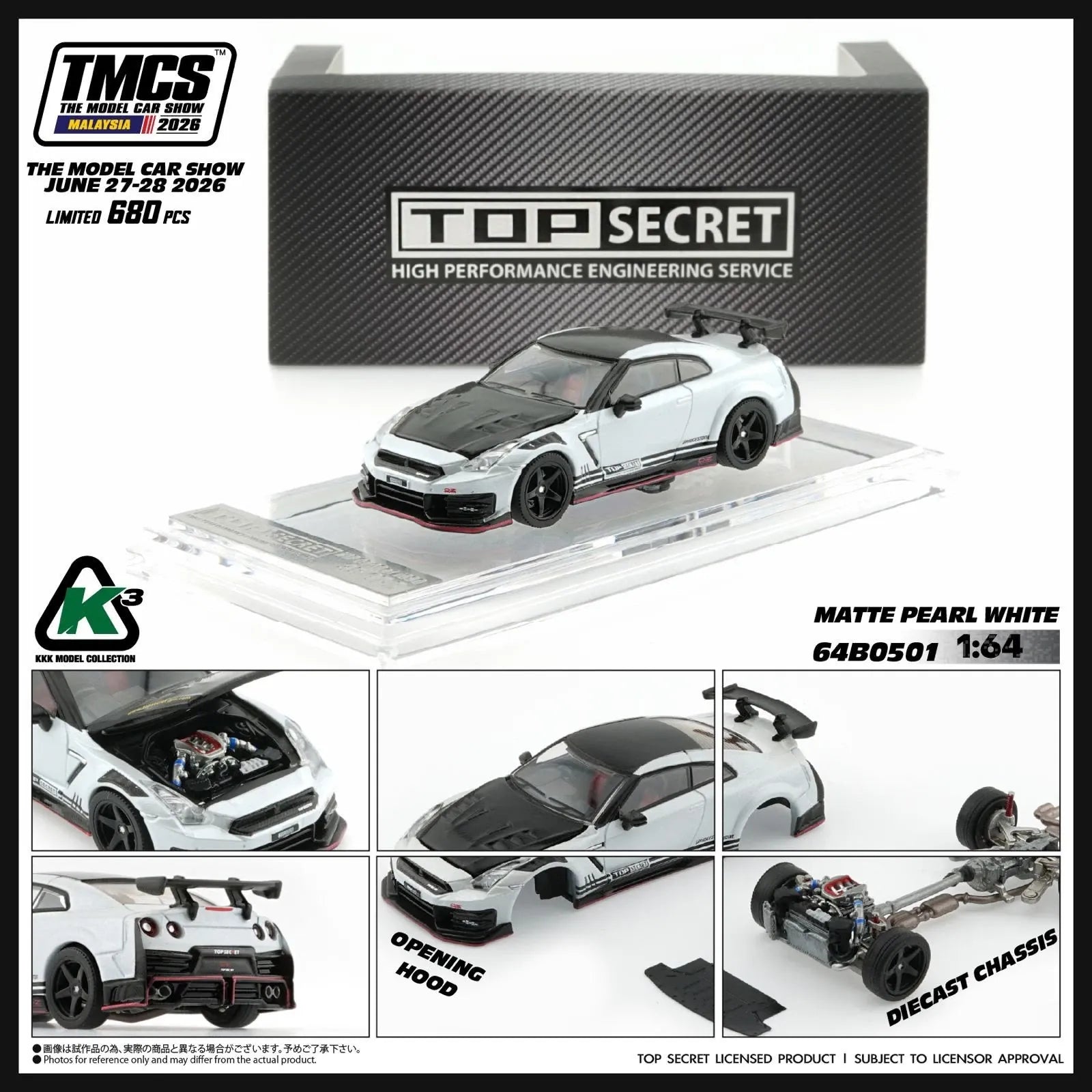 Nissan GT-R R35 Pearl White Top Secret TMCS 2026 Exclusive
