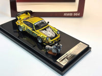 Porsche 911 964 RWB Silver Fenix Gold Chrome with 1/64 magnetic air-cooled engine Motorhelix TMCS 2026 Limited Edition