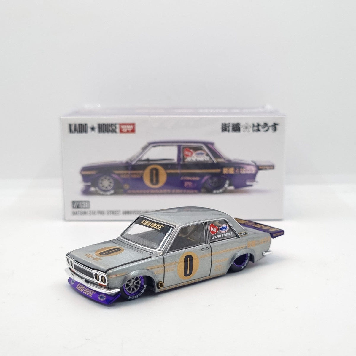 Chase Datsun 510 Pro Street Anniversary edition Purple Kaido House Mini GT 1:64 scale KHMG138 