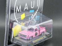 Chase 1979 Chevrolet Silverado Stepside with Surfboard Maui & Son Pink MiJo Exclusives Limited Edition