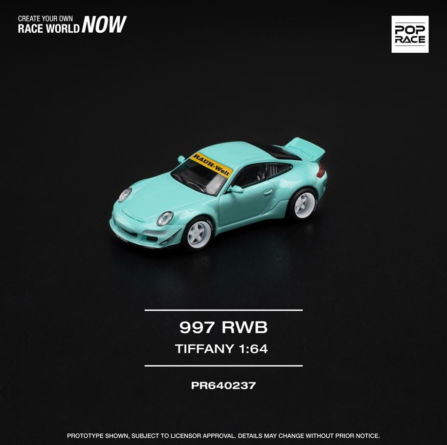 Porsche RWB 997 Tiffany Blue Pop Race 1/64 scale – Hanz Driven