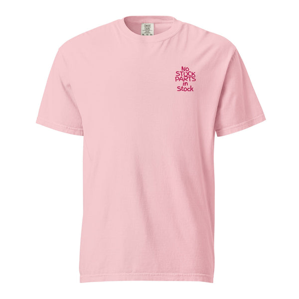 No Stock Parts in Stock Embroidery Heavyweight T-shirt Pink