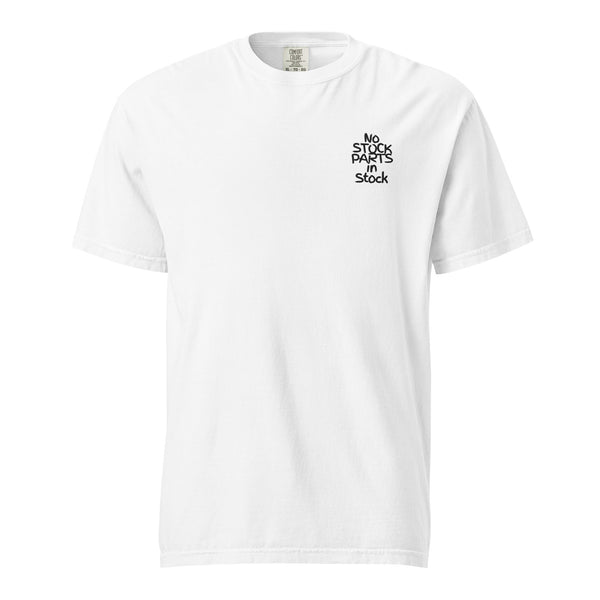 No Stock Parts in Stock Embroidery T-Shirt heavyweight White Hanz Driven