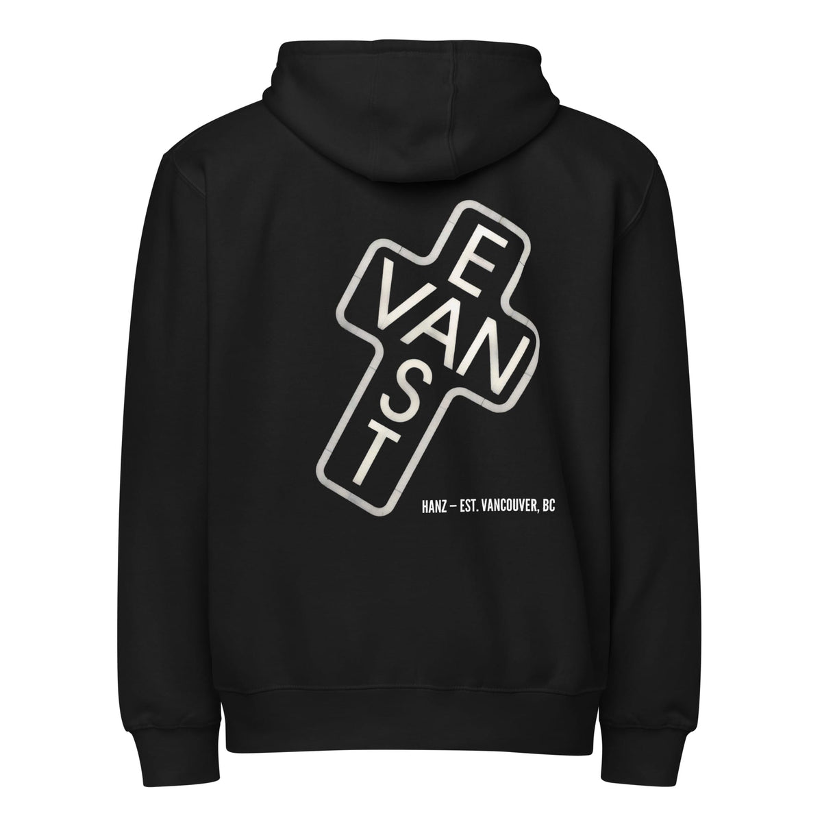East Van Premium Zip Hoodie Black