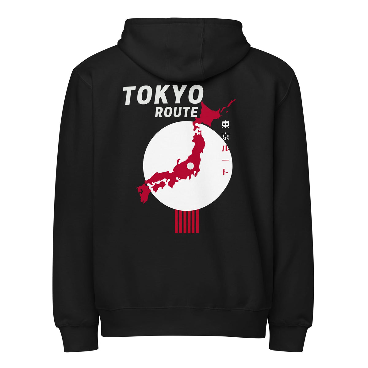Tokyo Route JDM Zip Hoodie Black | Hanz Driven