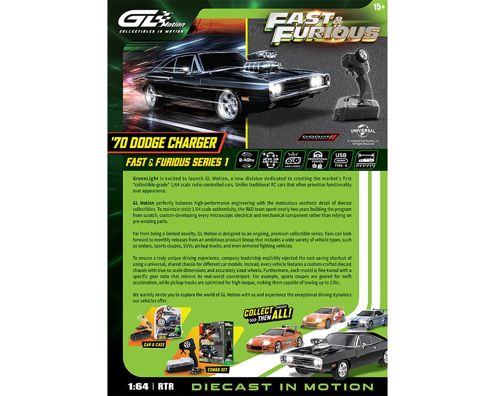 Dodge Charger Fast & Furious RC 1/64 | Hanz Driven GLM-612002