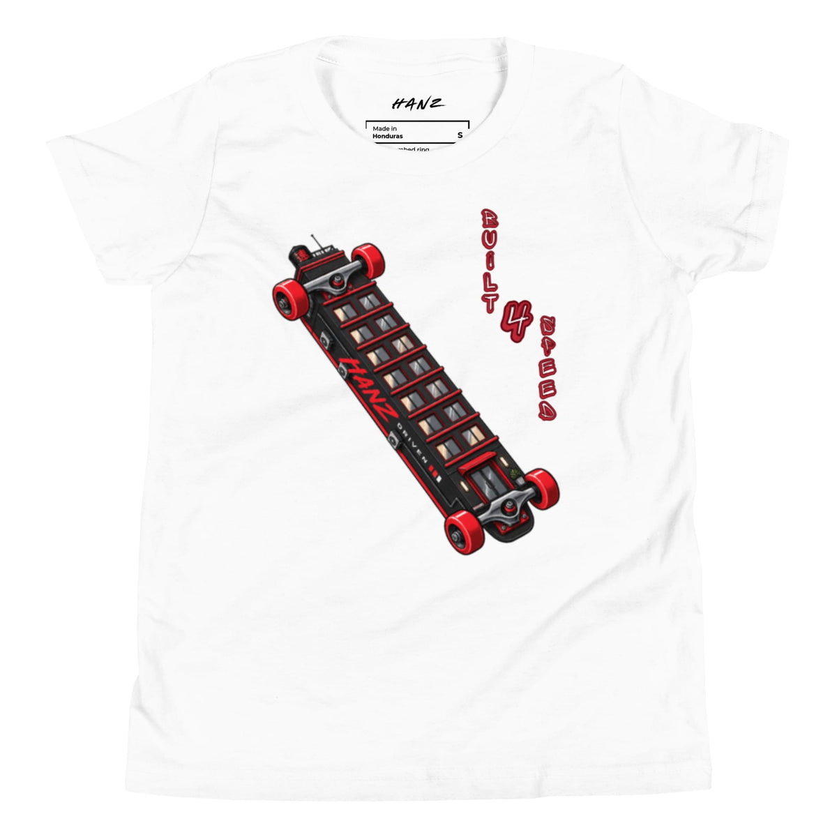 Built 4 Speed Youth T-Shirt White 6885521_9426